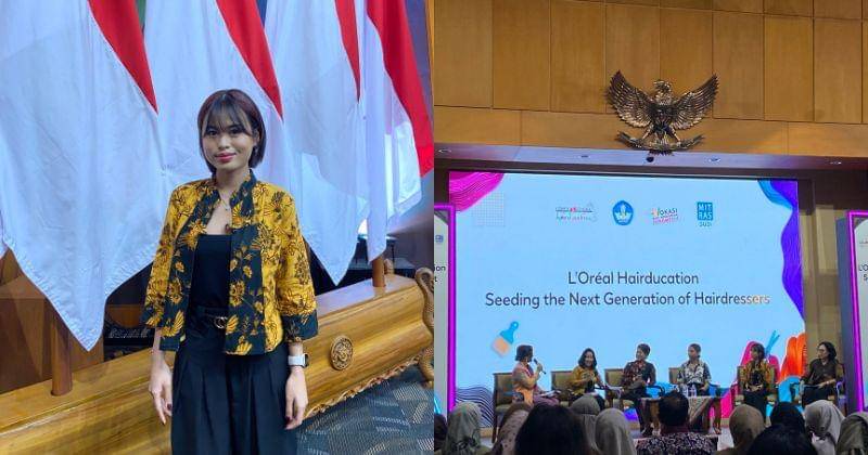 Acara L'Oréal Hairducation Seeding the Next Generation of Hairdressers di Kemendikbud RI, Senayan, Rabu (28/02/2024). - Popmama.com/Avifah Sinta Suharyono